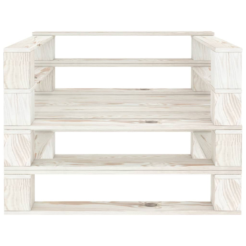 vidaXL Garden Pallet Armchair Wood White