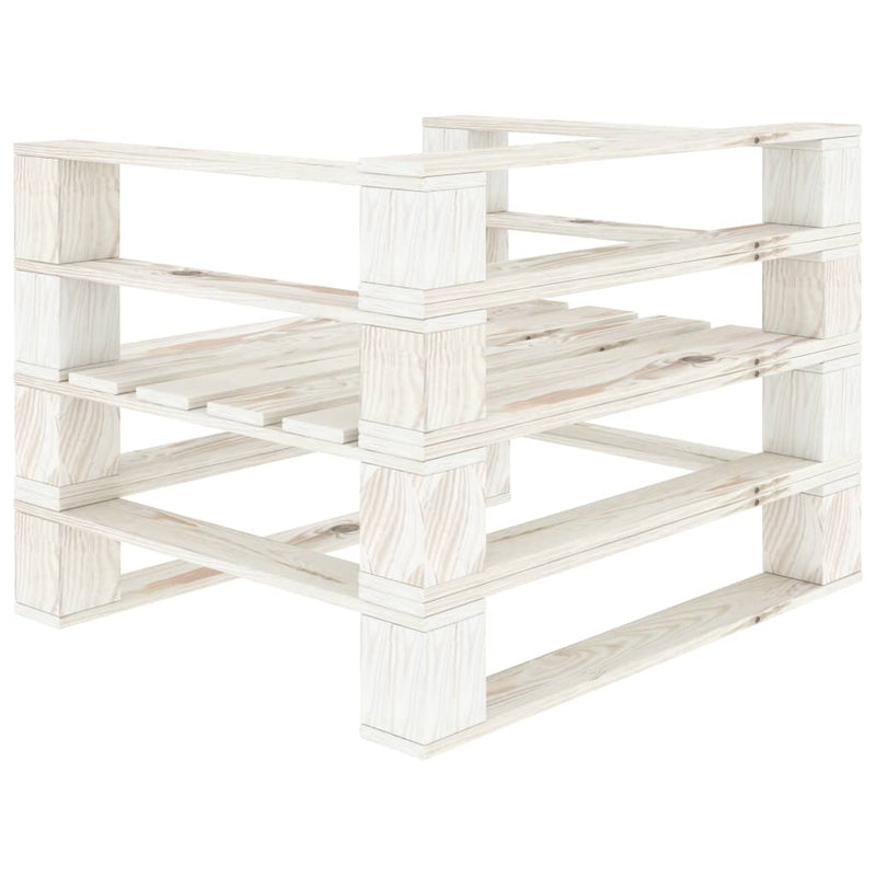vidaXL Garden Pallet Armchair Wood White