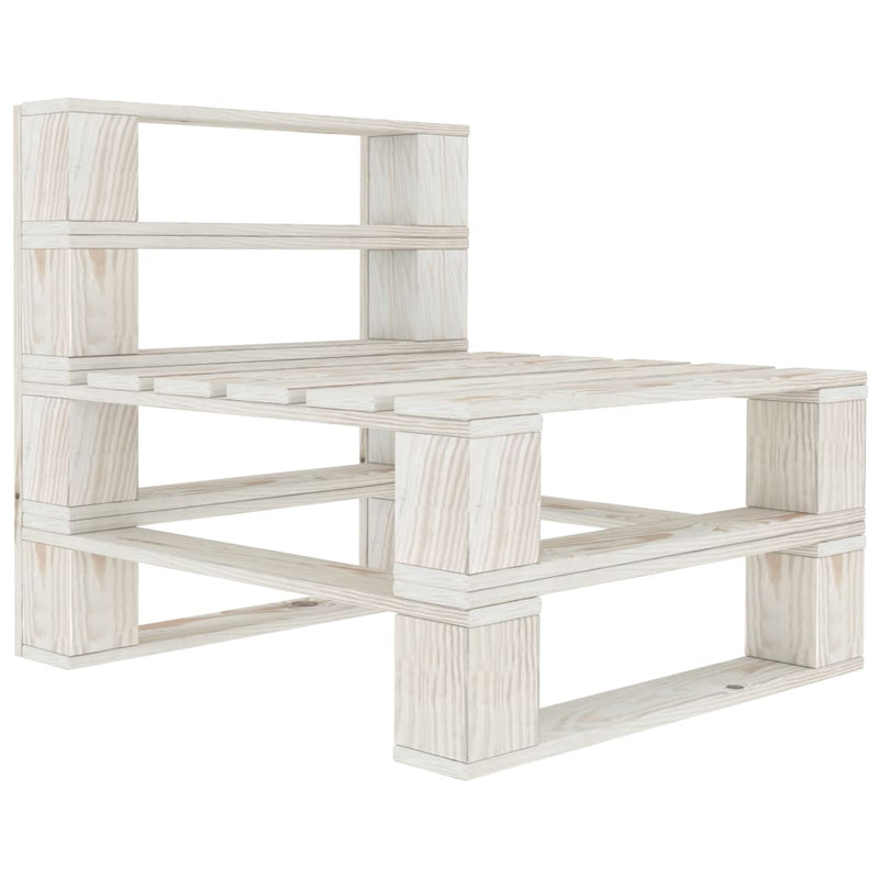 vidaXL Garden Pallet Middle Sofa Wood White