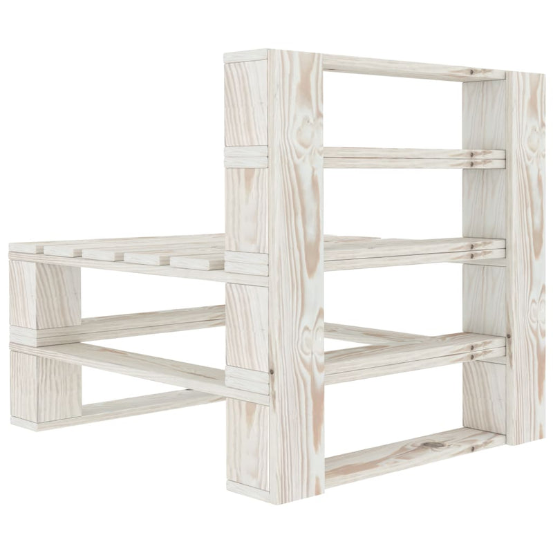 vidaXL Garden Pallet Middle Sofa Wood White