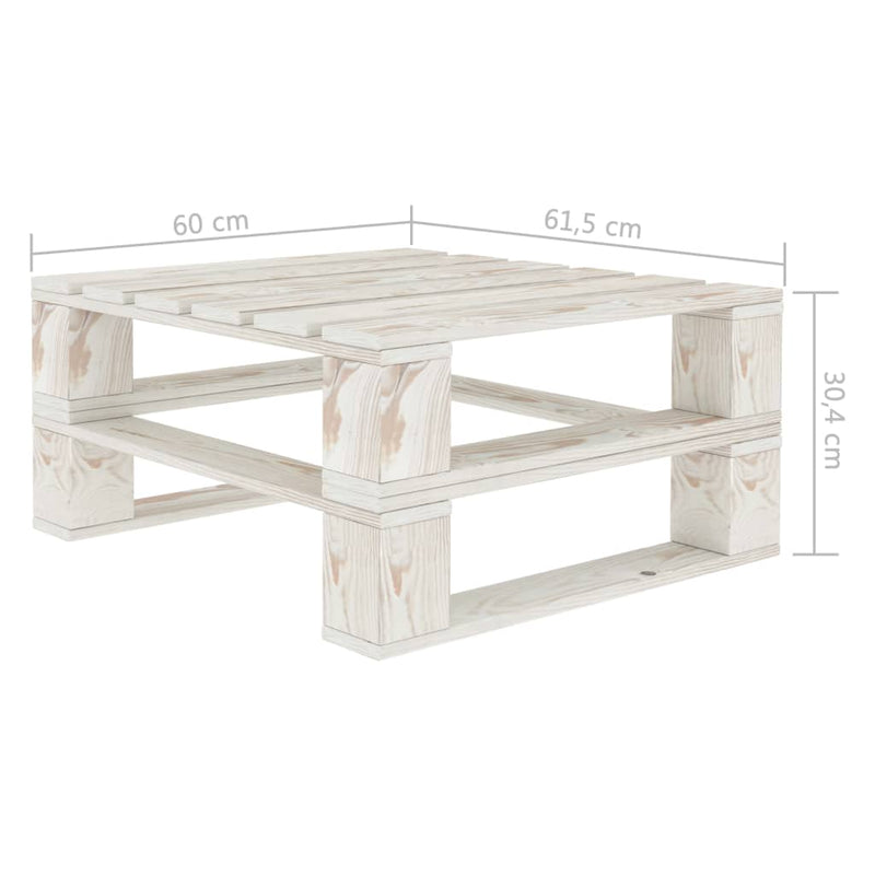 vidaXL Garden Pallet Table White Wood