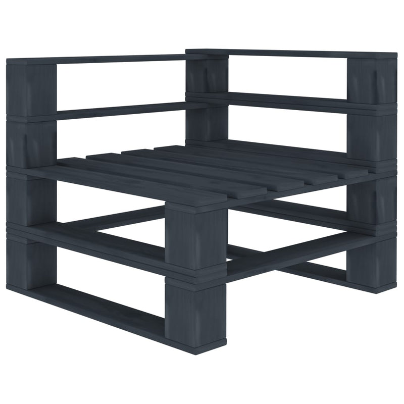 vidaXL Garden Pallet Corner Sofa Wood Grey