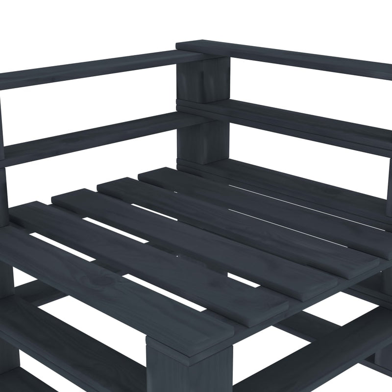 vidaXL Garden Pallet Corner Sofa Wood Grey
