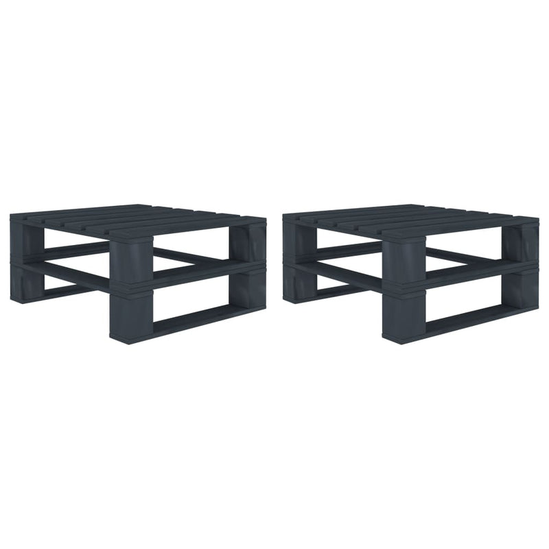 vidaXL Garden Pallet Tables 2 pcs Grey Wood
