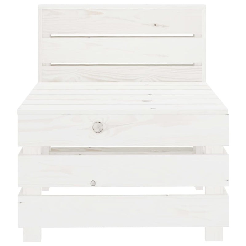 vidaXL Garden Pallet Sofa White Wood
