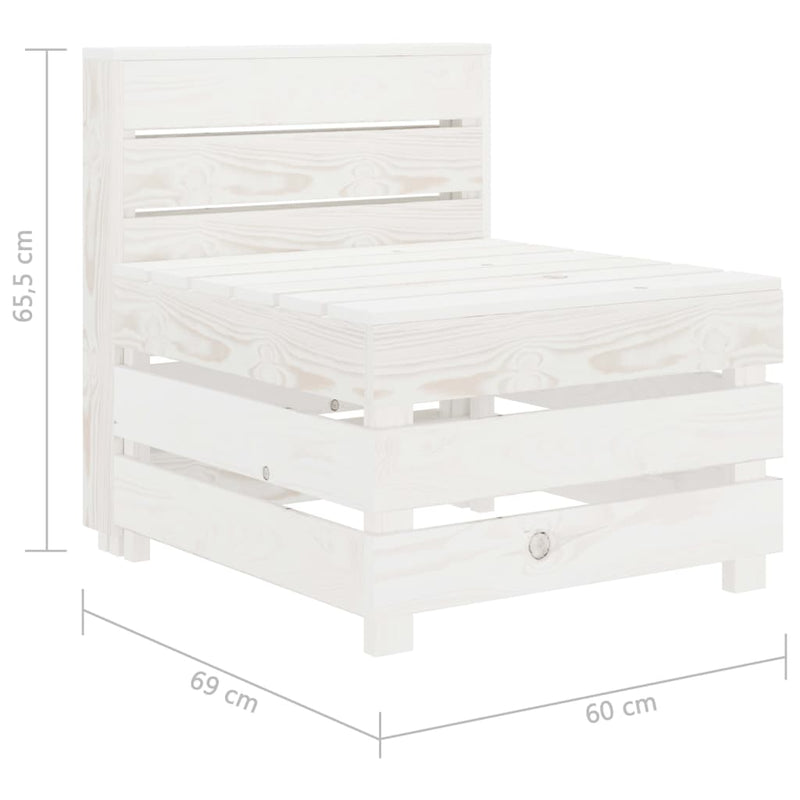 vidaXL Garden Pallet Sofa White Wood