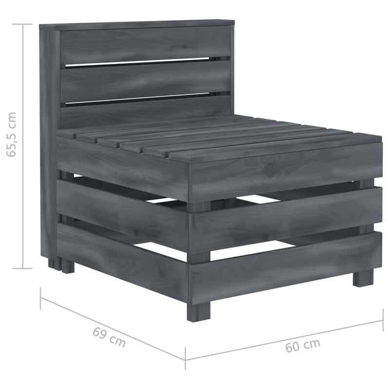 vidaXL Garden Pallet Sofa Wood Grey