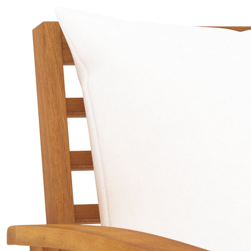 vidaXL Garden Bench 120 cm with Cream Cushion Solid Acacia Wood