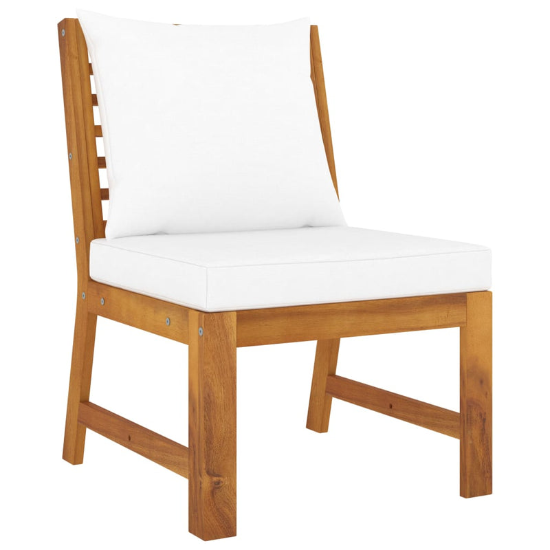 vidaXL 3 Piece Garden Lounge Set with Cream Cushion Solid Acacia Wood
