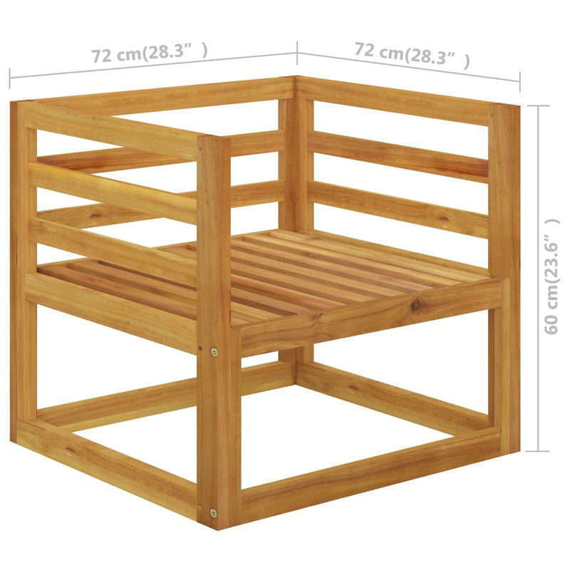 vidaXL Garden Chair with Cream Cushions Solid Acacia Wood