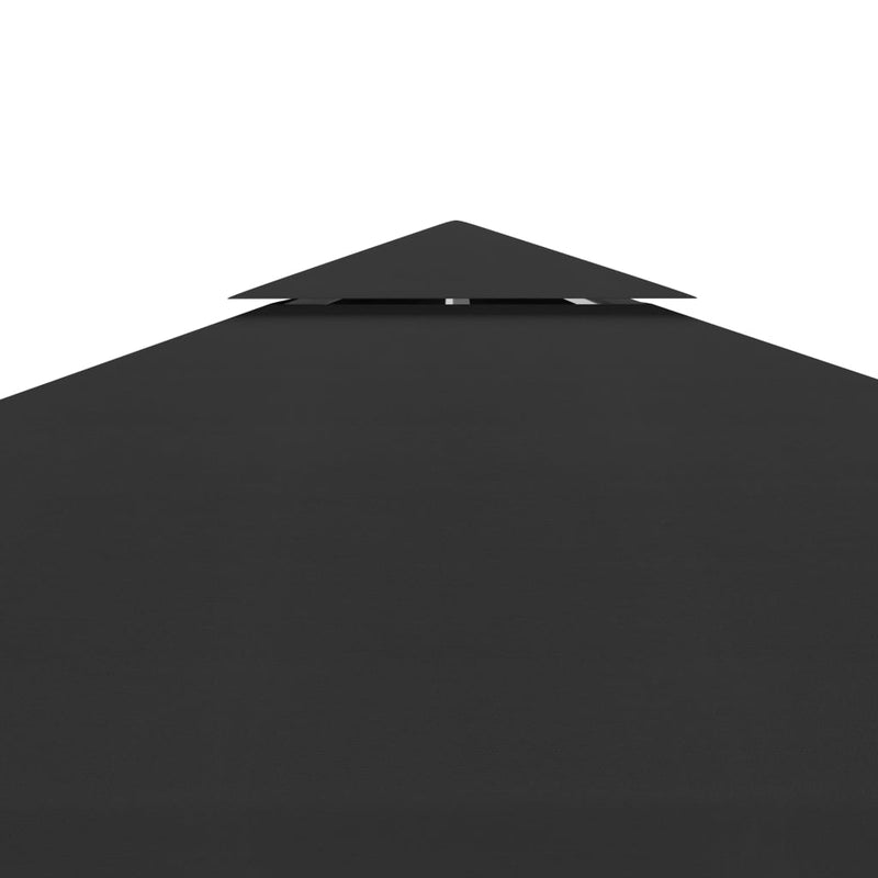 vidaXL 2-Tier Gazebo Top Cover 310 g/m² 3x3 m Black