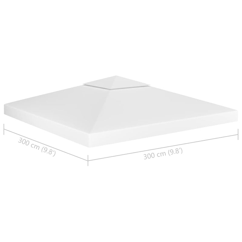 vidaXL 2-Tier Gazebo Top Cover 310 g/m² 3x3 m White