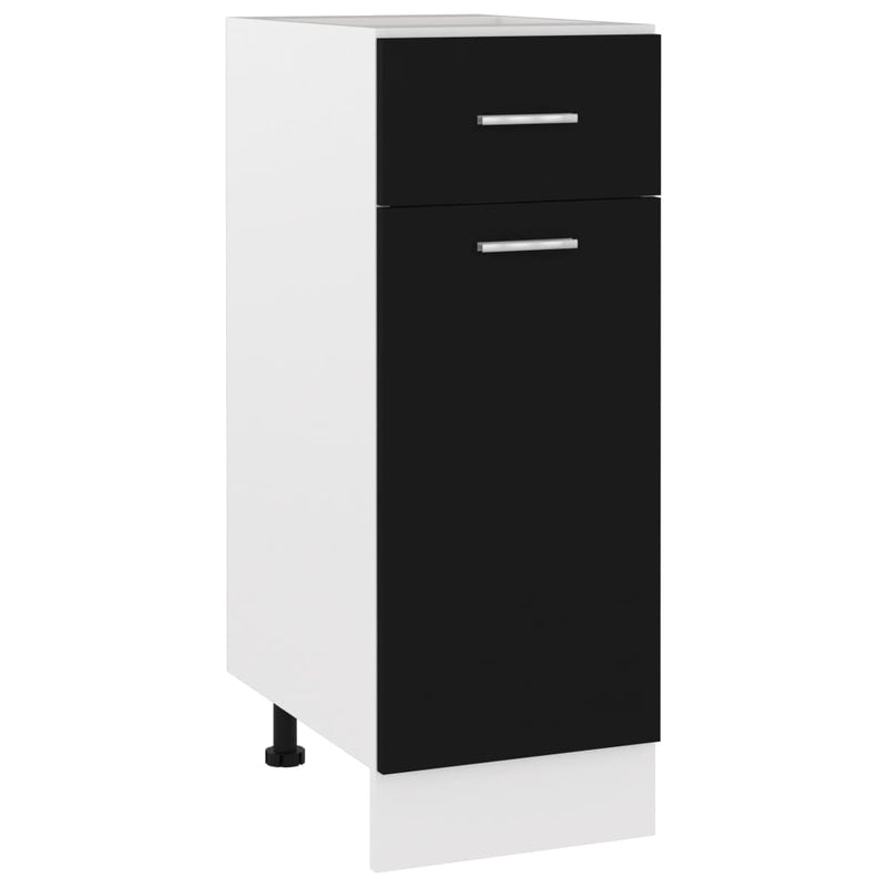 vidaXL Drawer Bottom Cabinet Lyon Black 30x46x81.5 cm Engineered Wood