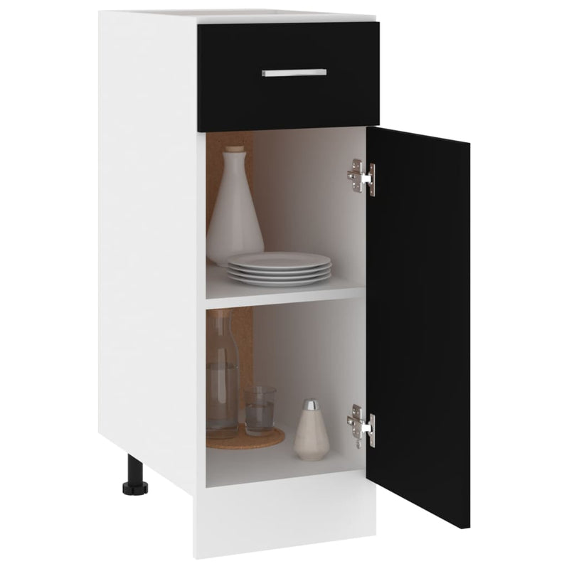 vidaXL Drawer Bottom Cabinet Lyon Black 30x46x81.5 cm Engineered Wood