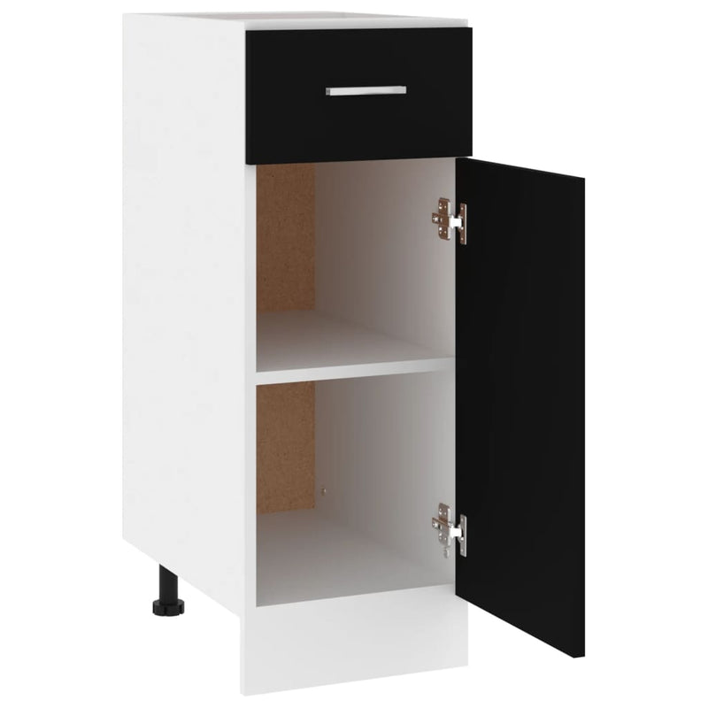 vidaXL Drawer Bottom Cabinet Lyon Black 30x46x81.5 cm Engineered Wood