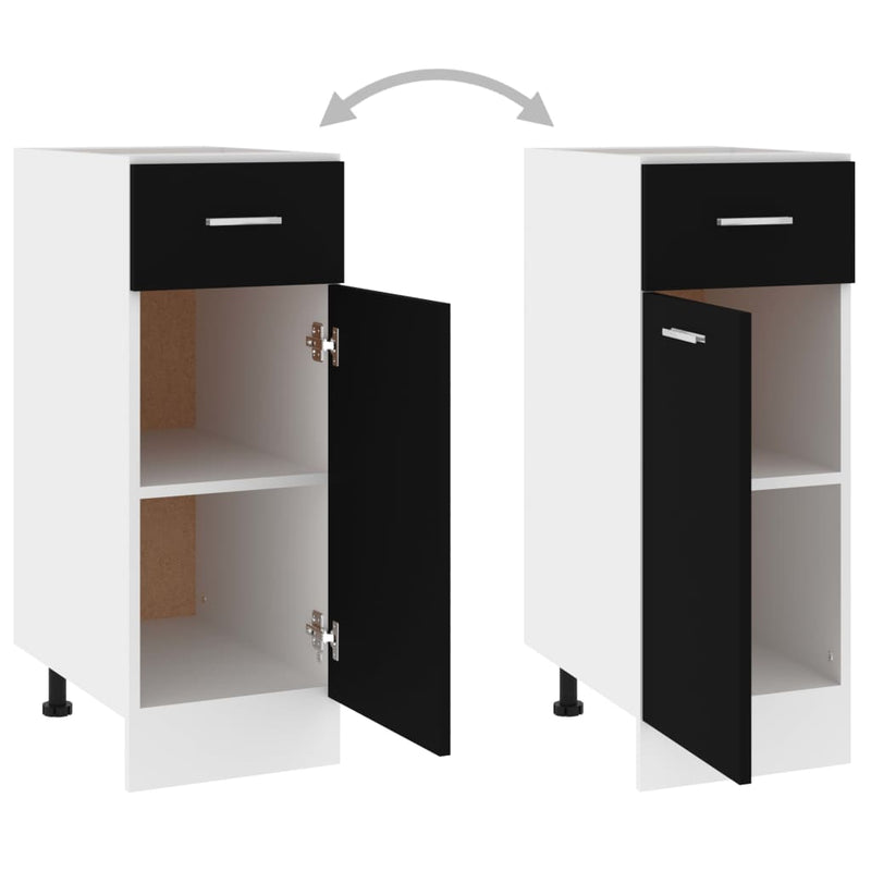vidaXL Drawer Bottom Cabinet Lyon Black 30x46x81.5 cm Engineered Wood