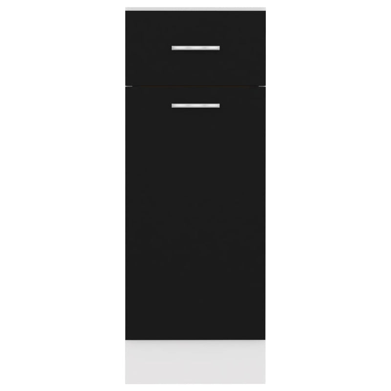 vidaXL Drawer Bottom Cabinet Lyon Black 30x46x81.5 cm Engineered Wood