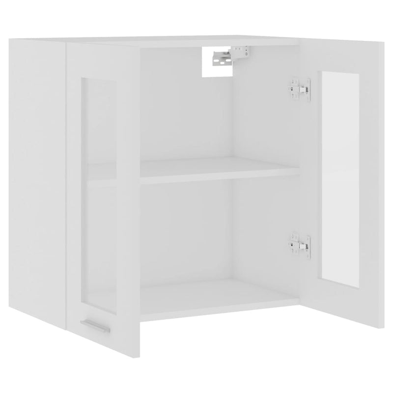 vidaXL Hanging Glass Cabinet Lyon White 60x31x60 cm Engineered Wood