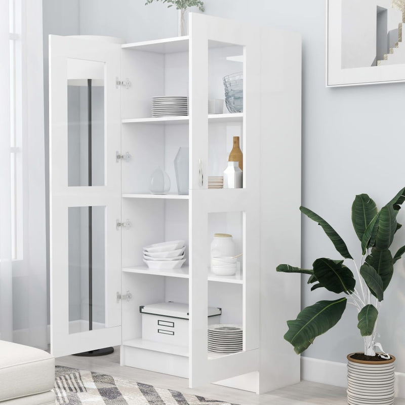 vidaXL Vitrine Cabinet White 82.5x30.5x150 cm Engineered Wood
