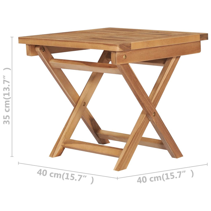 vidaXL Folding Sun Lounger with Table Solid Teak Wood
