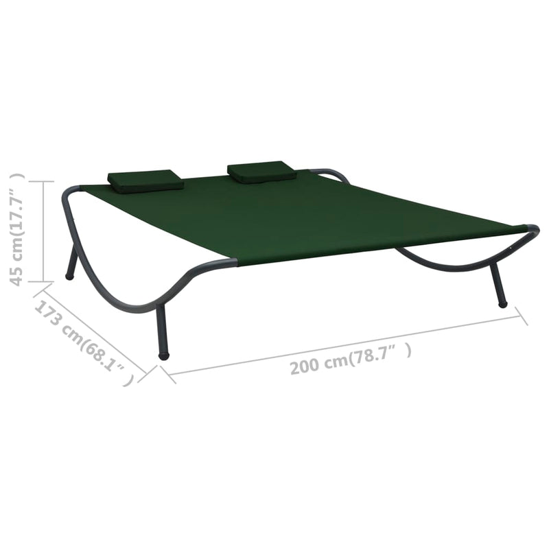 vidaXL Outdoor Lounge Bed Fabric Green