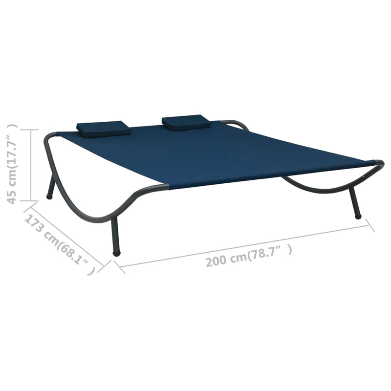 vidaXL Outdoor Lounge Bed Fabric Blue