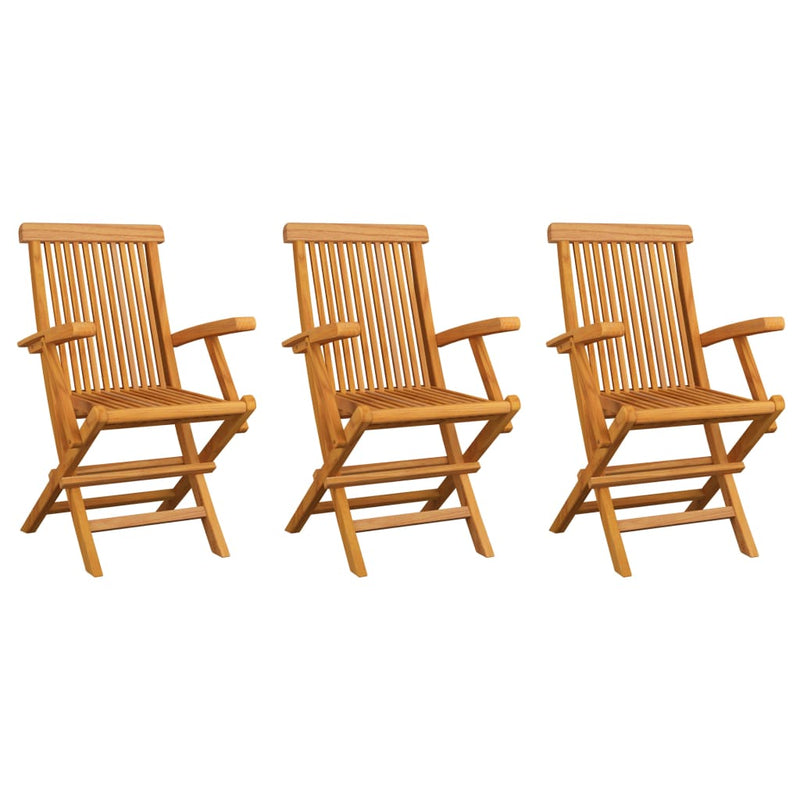vidaXL Garden Chairs 3 pcs Solid Teak Wood