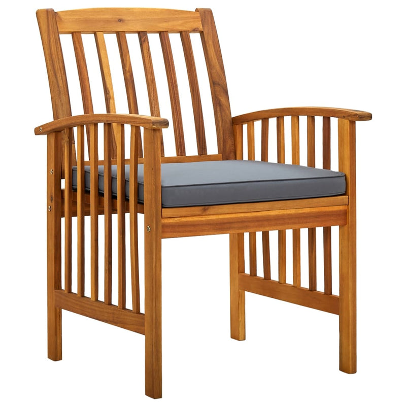 vidaXL Garden Dining Chairs 2 pcs with Cushions Solid Acacia Wood