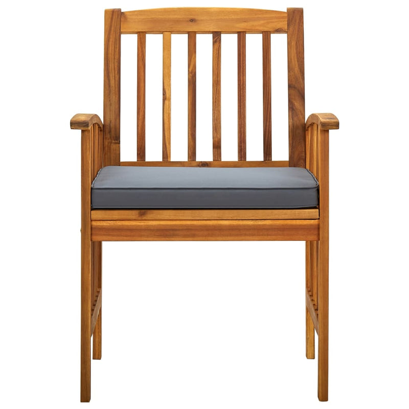 vidaXL Garden Dining Chairs 2 pcs with Cushions Solid Acacia Wood