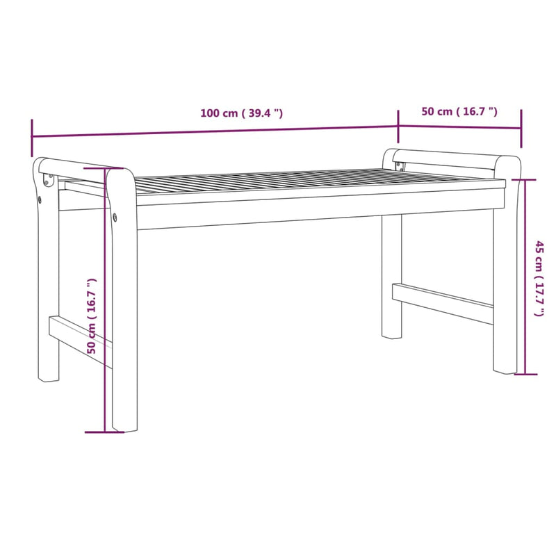 vidaXL Coffee Table 100x50x50 cm Solid Wood Acacia