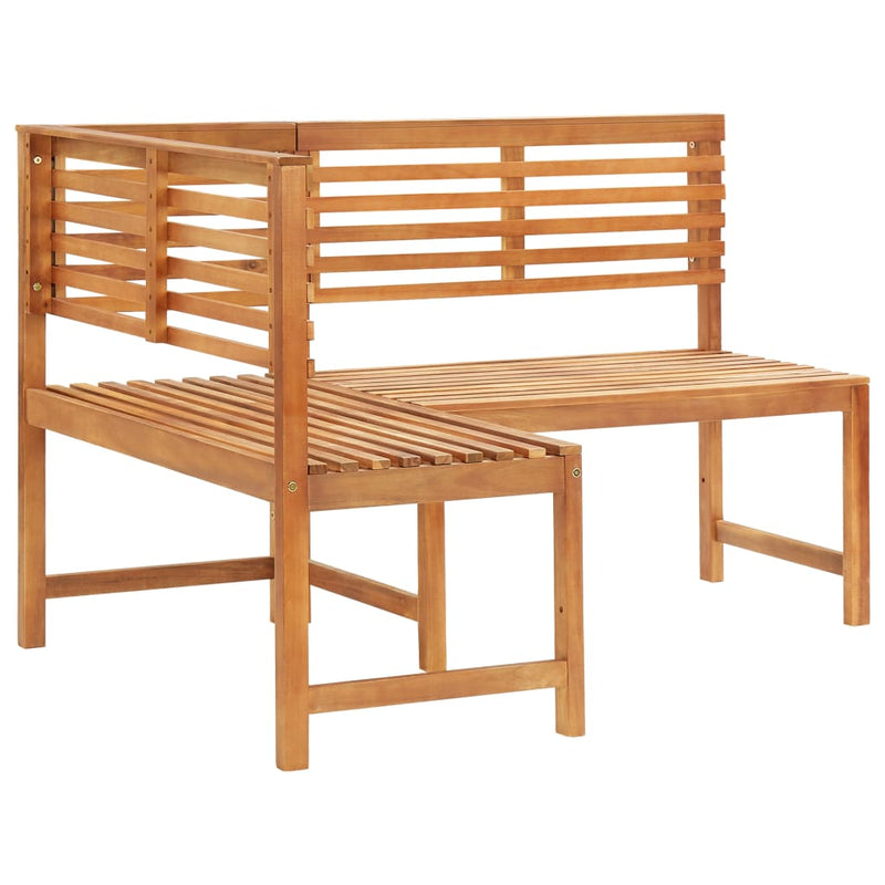 vidaXL Garden Corner Bench 140 cm Solid Acacia Wood