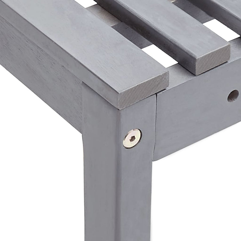 vidaXL Garden Corner Bench Grey 140 cm Solid Acacia Wood
