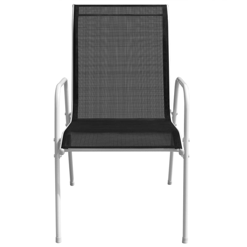 vidaXL Stackable Garden Chairs 4 pcs Steel and Textilene Black