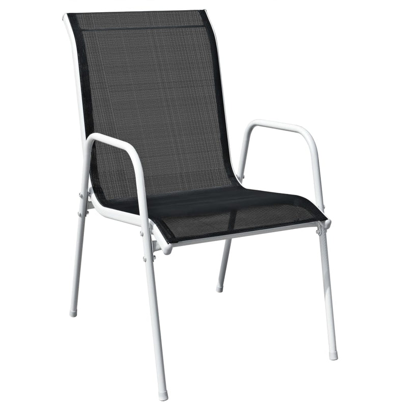 vidaXL Stackable Garden Chairs 4 pcs Steel and Textilene Black