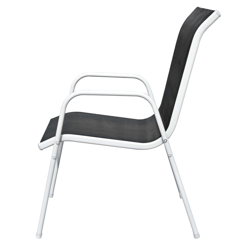 vidaXL Stackable Garden Chairs 4 pcs Steel and Textilene Black
