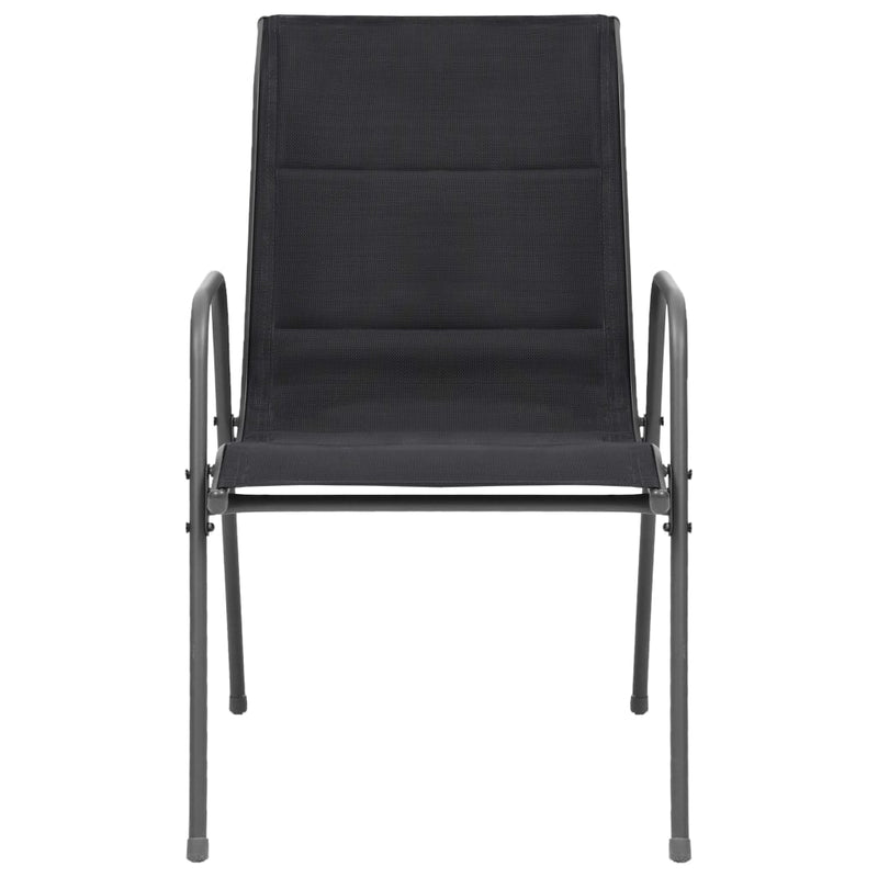 vidaXL Stackable Garden Chairs 4 pcs Steel and Textilene Black