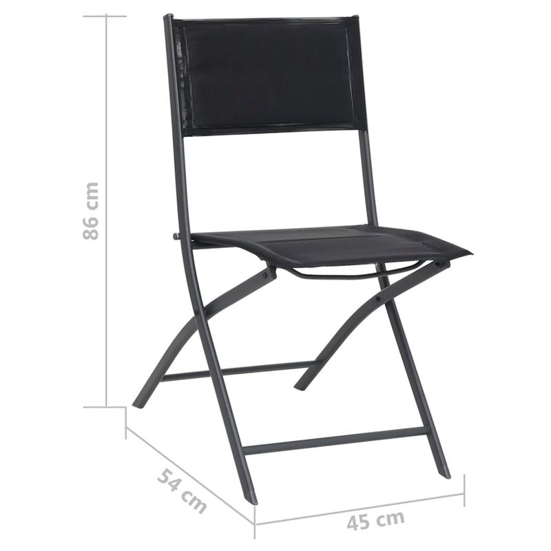 vidaXL Folding Outdoor Chairs 2 pcs Steel and Textilene