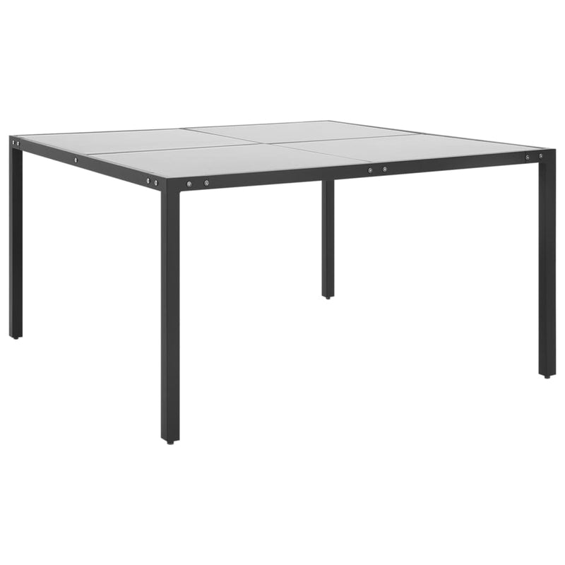 vidaXL Garden Table Anthracite 130x130x72 cm Steel and Glass