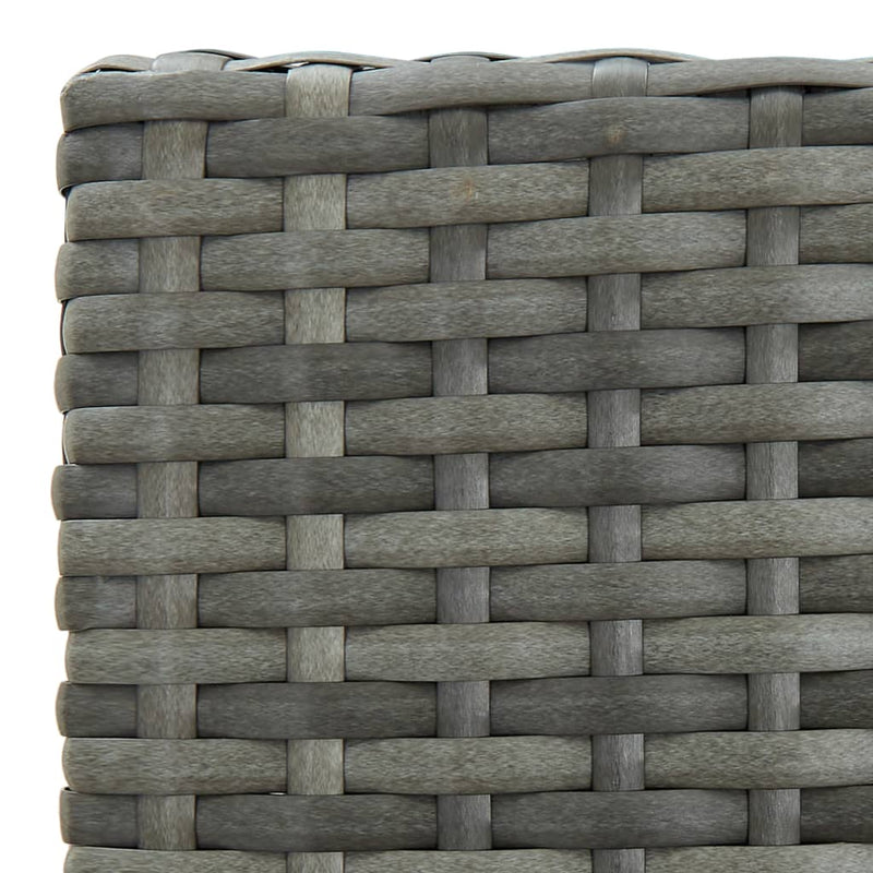 vidaXL Garden Bar Stools with Cushions 2 pcs Grey Poly Rattan