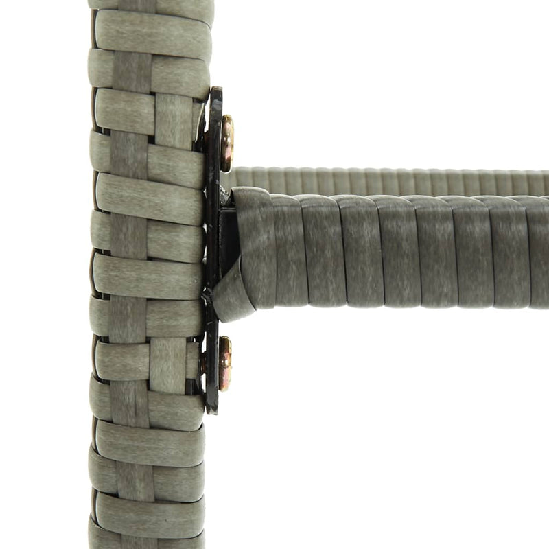 vidaXL Bar Stools with Cushions 2 pcs Grey Poly Rattan