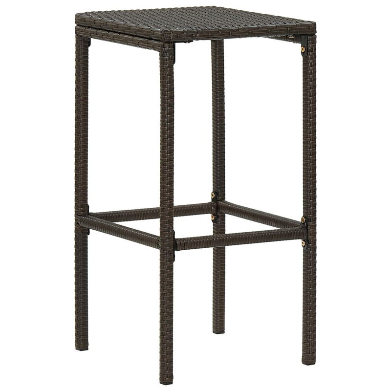 vidaXL Bar Stools with Cushions 4 pcs Brown Poly Rattan