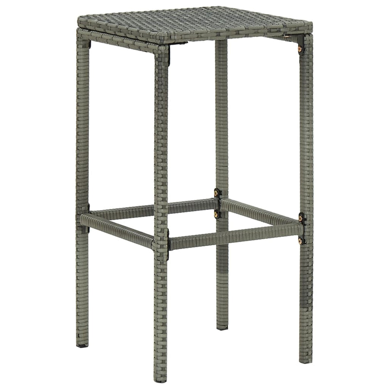 vidaXL Bar Stools with Cushions 6 pcs Grey Poly Rattan
