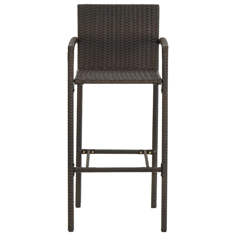 vidaXL Bar Stools 4 pcs Brown Poly Rattan