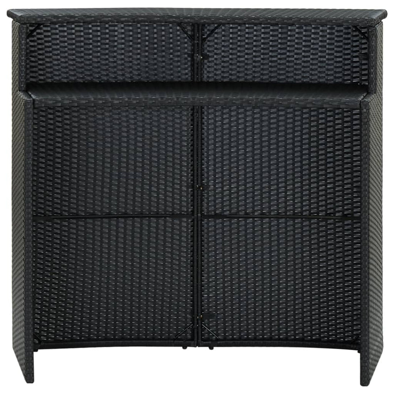 vidaXL Garden Bar Table Black 120x55x110 cm Poly Rattan