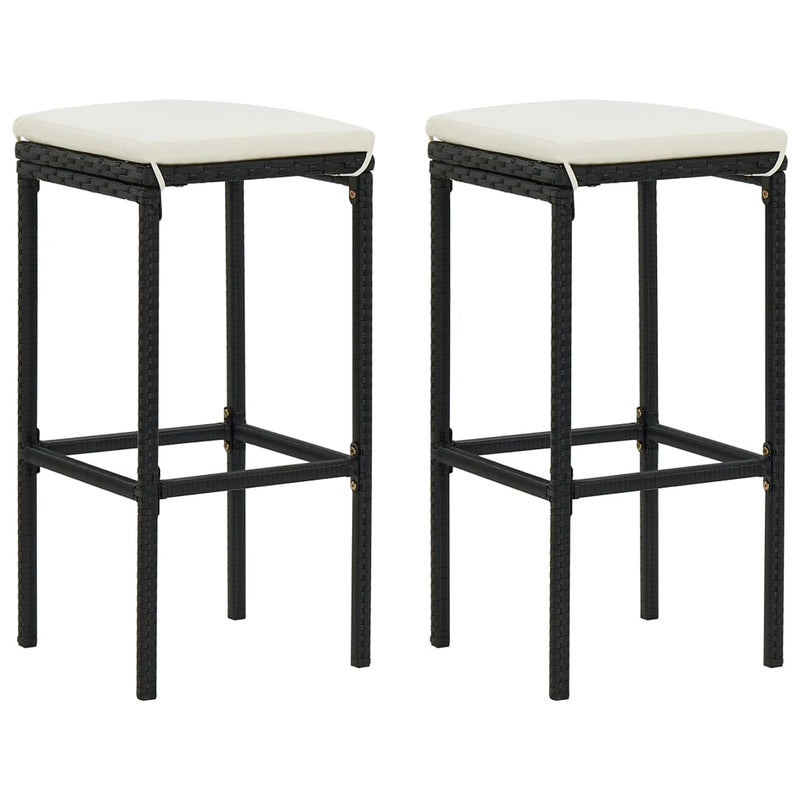 vidaXL 3 Piece Bar Set Poly Rattan Black