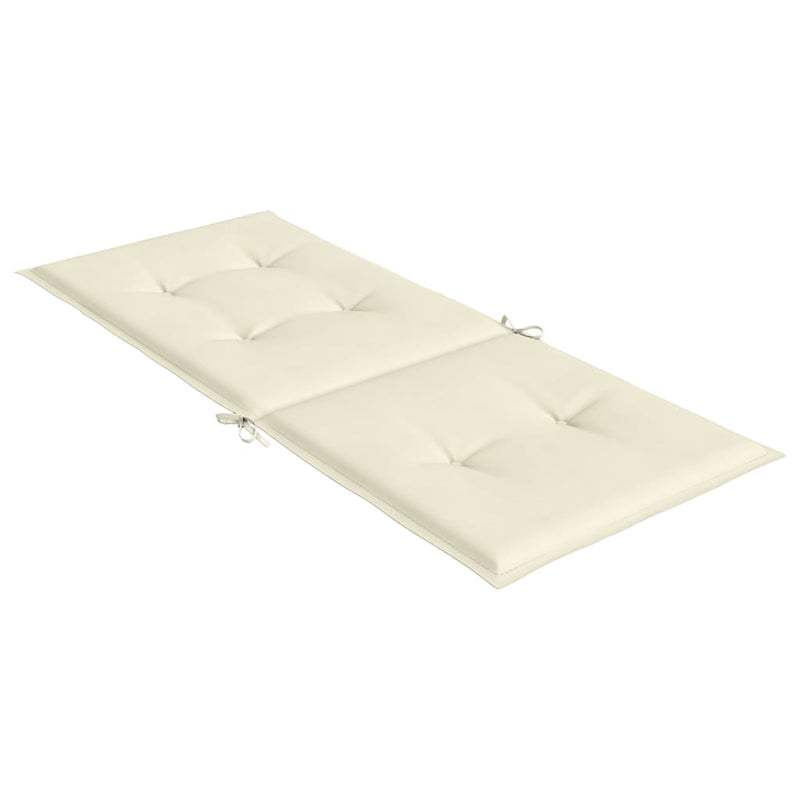 vidaXL Garden Highback Chair Cushions 6 pcs Cream 120x50x3 cm Fabric