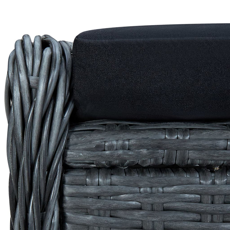 vidaXL Reclining Garden Chair with Footstool Poly Rattan Dark Grey