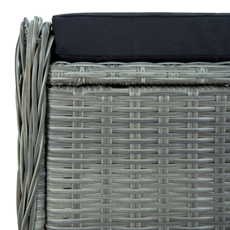 vidaXL Reclining Garden Chair with Footstool Poly Rattan Light Grey