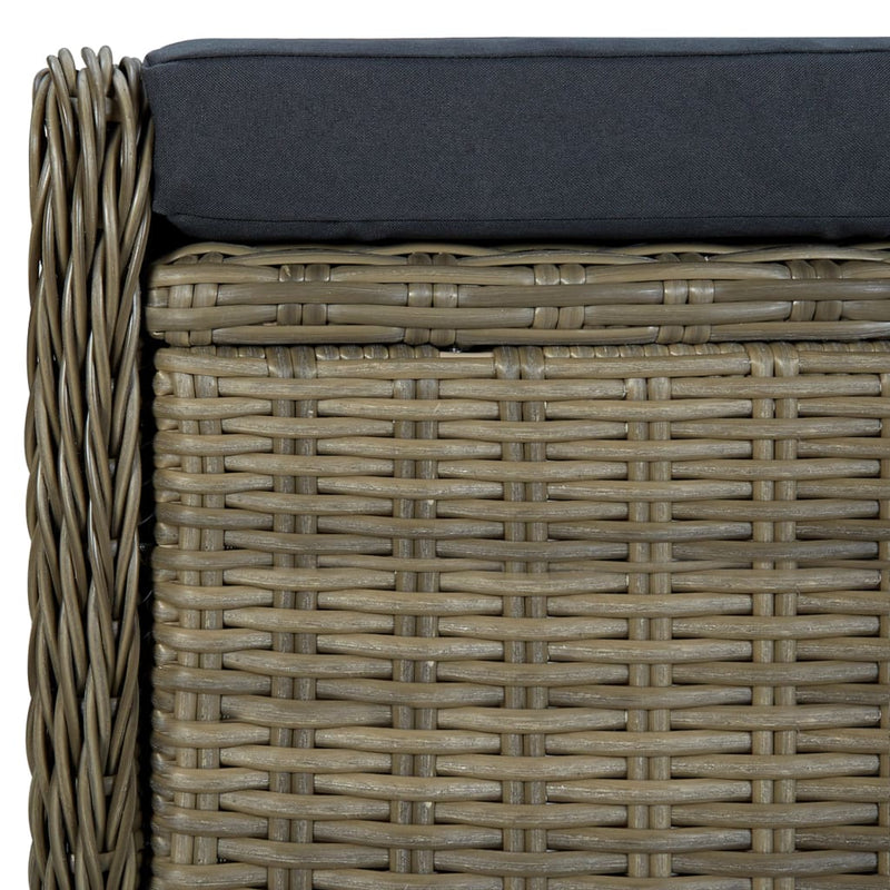 vidaXL Reclining Garden Chair with Footstool Poly Rattan Brown