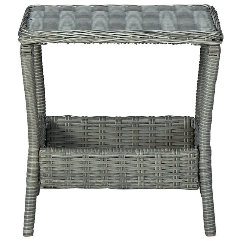 vidaXL Garden Table Light Grey 45x45x46.5 cm Poly Rattan
